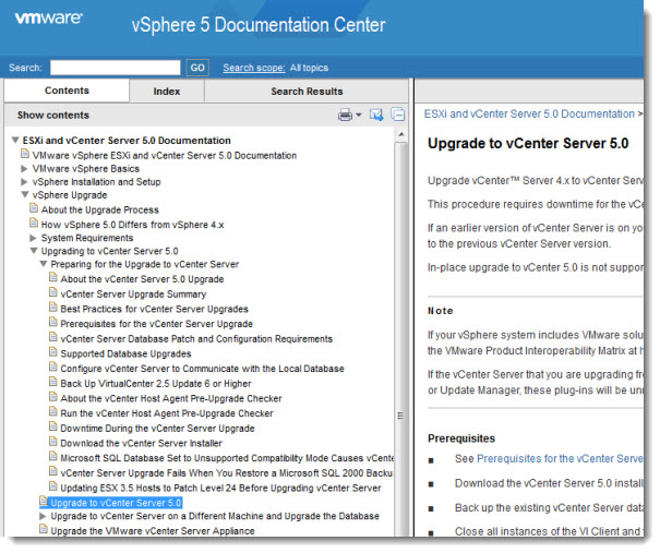 VMware vSphere 5 documentation center