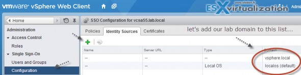 vSphere 5.5 configuring SSL and SSO centralized logging