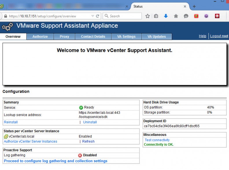 vCenter Support Assistant