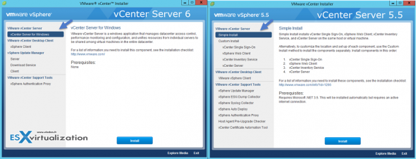 vCenter Server 6 vs vCenter Server 5.5