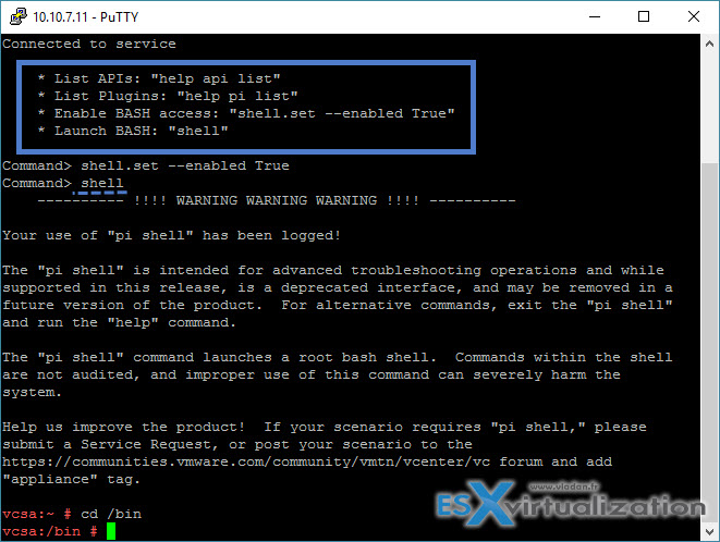 VMware VCSA - How to check running services via SSH