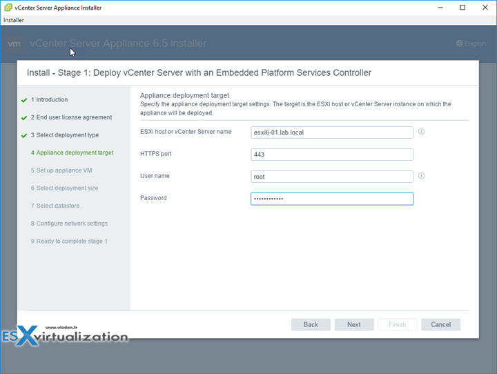 How to deploy VMware VCSA 6.5 clean