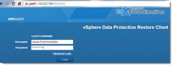 vSphere Data Protection (VDP) - file level restore