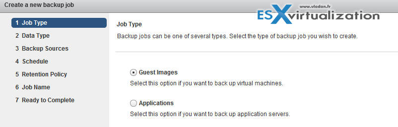 VMware VDP - Create first backup job