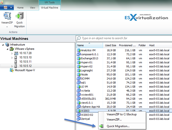 Migration VMware VMs with Veeam Backup and Replication Free Version