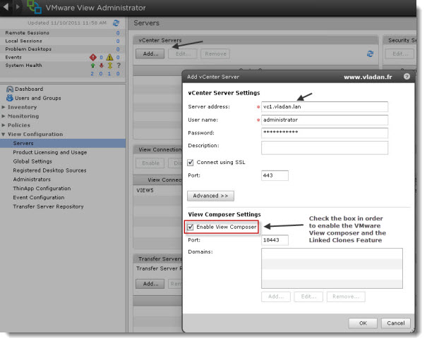 VMware View Connection Server - Initial setup