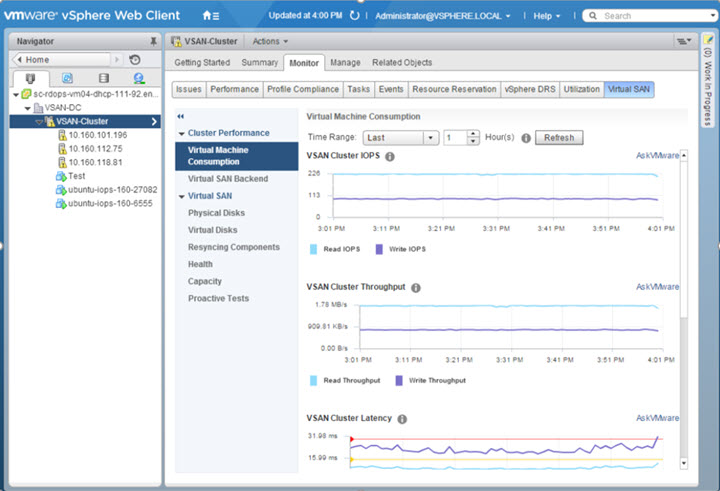VMware VSAN 6.2 Performance and capacity monitoring