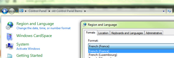 How to change the language on the File Menus