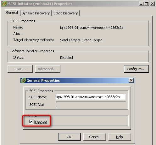 vSphere iSCSI connection to Openfiler NAS