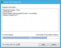 1 click restore progress window