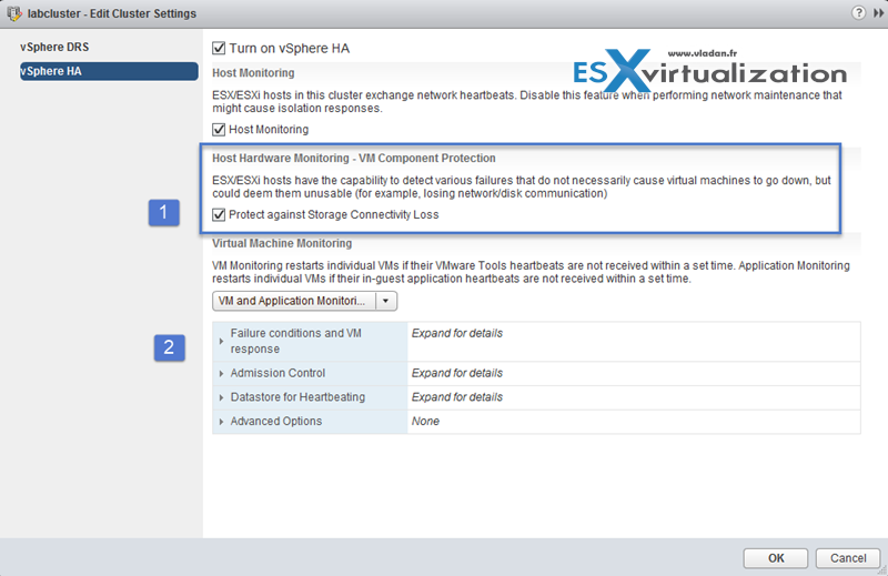 vSphere HA advanced features