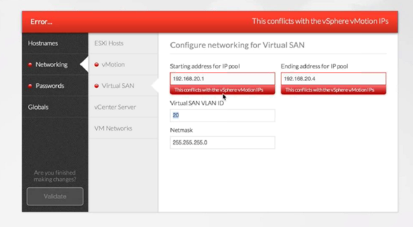 The system nicely handles errors in configuration