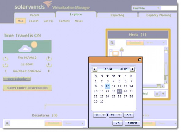 Virtualization Manager - Solarwinds - Time travel feature