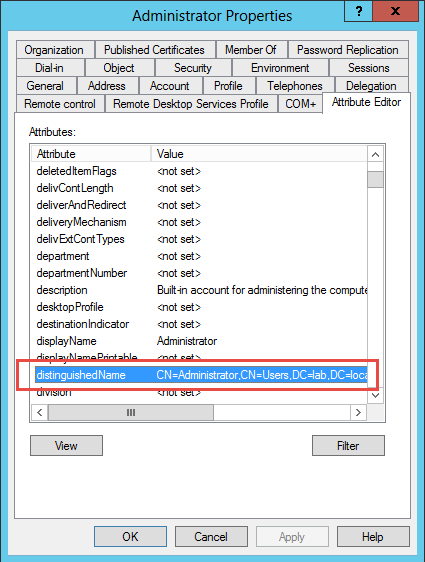 DistinguishedName properties