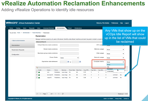 vRAC Reclamation of unused VMs