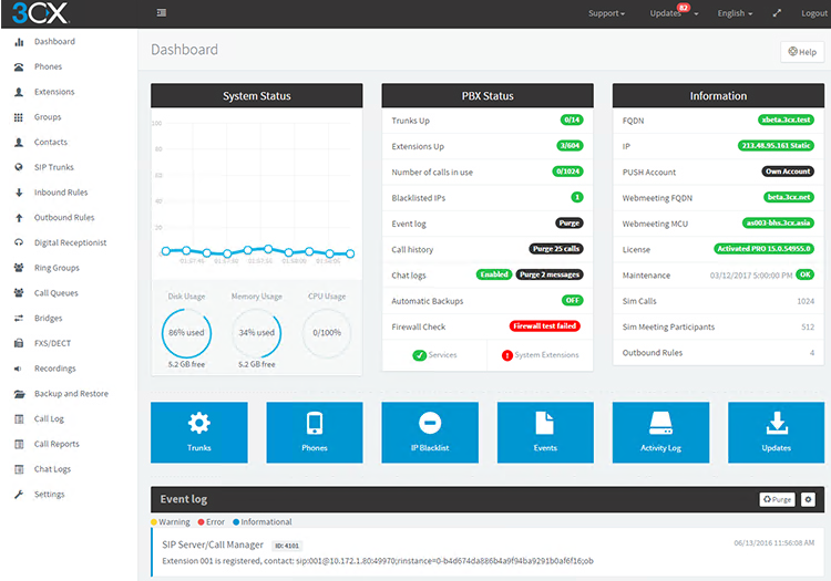 3CX Phone System v15 - New Management Console