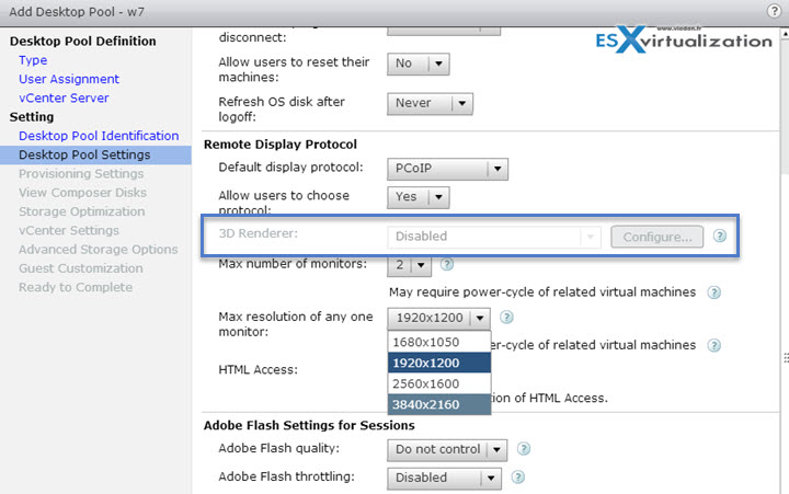 3D Rendering - VMware Horizon View