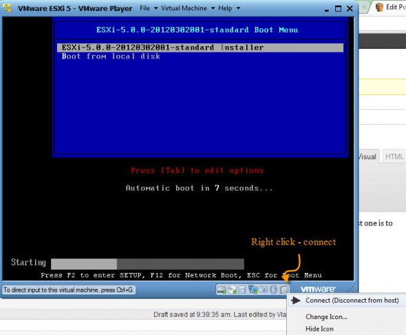 How-to create bootable ESXi 5 USB stick by using Vmware Player