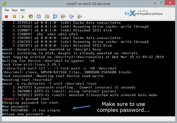 How-to unlock VMware VCSA root password