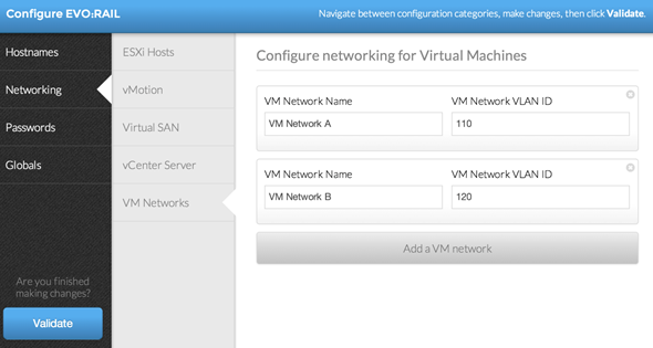 EVO: RAIL - VM networking configuration