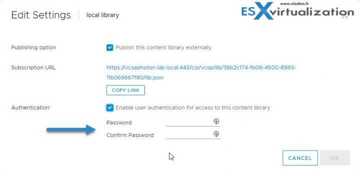 Access setting for content library
