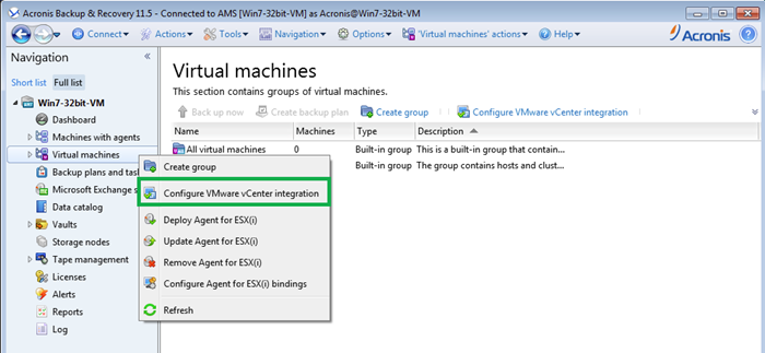 Acronis Advanced Backup for VMware