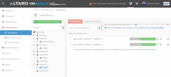 Altaro VM backup for MSPs