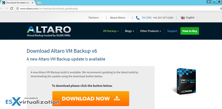 How to update Altaro VM Backup