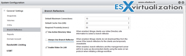 How Enable VMware Mirage Branch Reflector