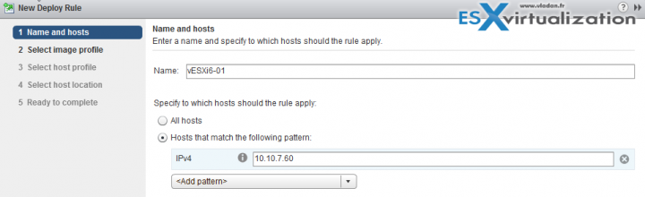 Autodeploy rule in vSphere 6.5