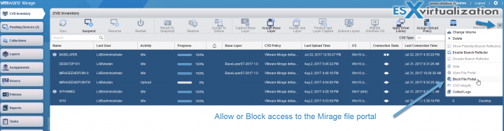 Block or Allow access to Mirage File Portal