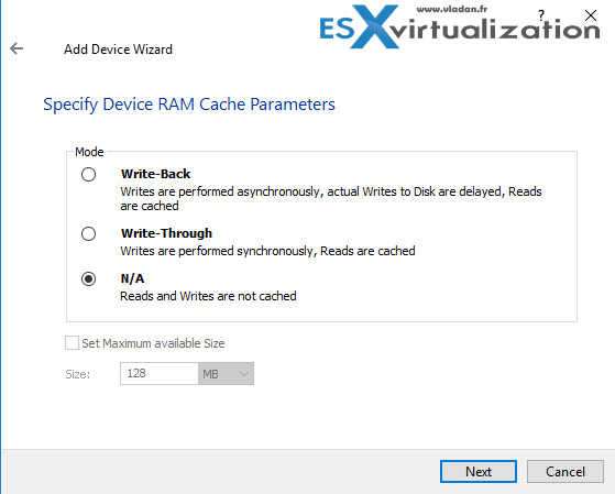 Specifify Cache parameters