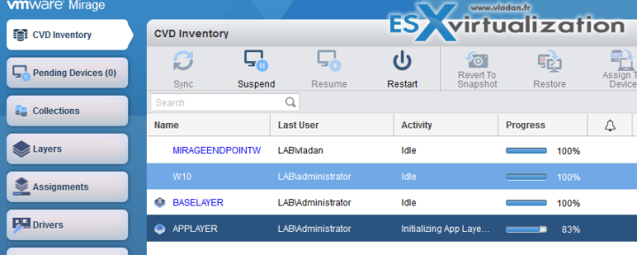 Capture VMware Mirage Application Layer