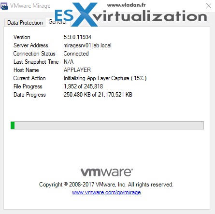 Capture VMware Mirage Application Layer