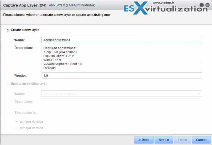 Capture VMware Mirage Application Layer