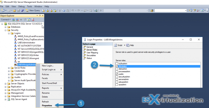 Check the SQL properties