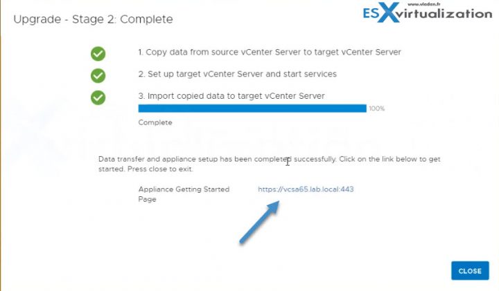 Upgrading a vCenter Server Appliance (VCSA) to version 6.7