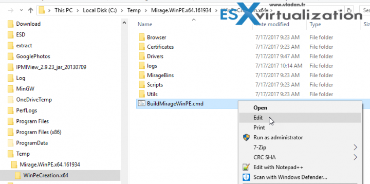 Create VMware Mirage Bootable USB Stick Edit script
