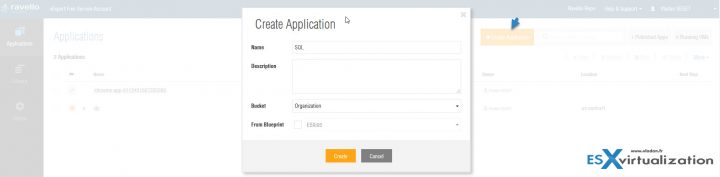 Create application at Ravello