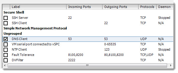 ESXi 5.0 Firewall - Port 53 for DNS requests