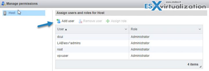 ESXi Lockdown Mode Add User