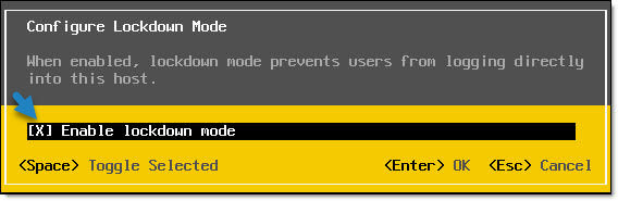 ESXi Lockdown Mode via DCUI