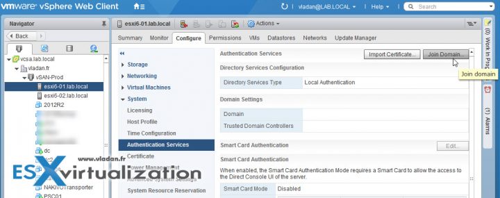 VCP6.5-DCV - Add an ESXi host to an AD domain