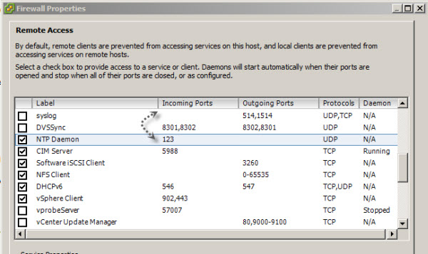 ESXi Firewall Inbound traffic rule