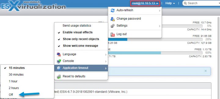 How To Disable Timeout on your ESXi Host Client