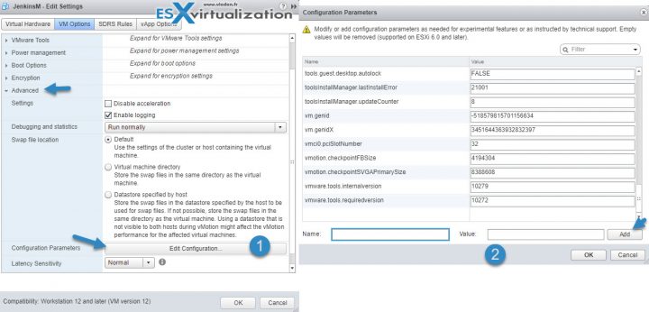 VCP6.5-DCV Edit advanced VM config