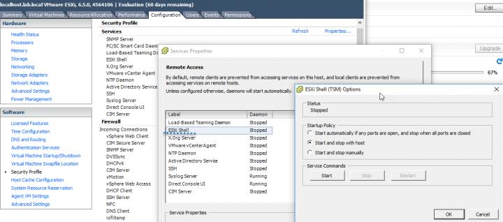 Enable ESXi Shell