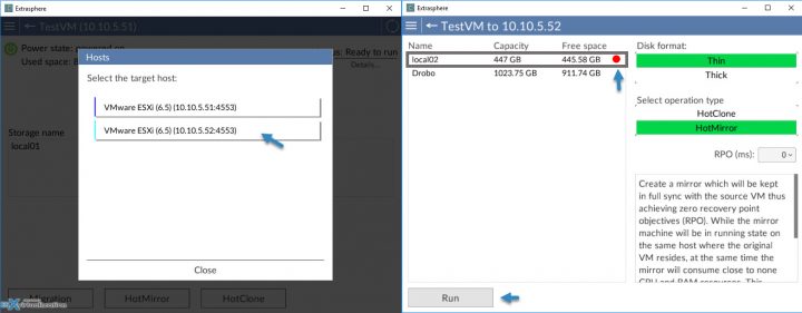 Enable VMFS Proxy on destination host