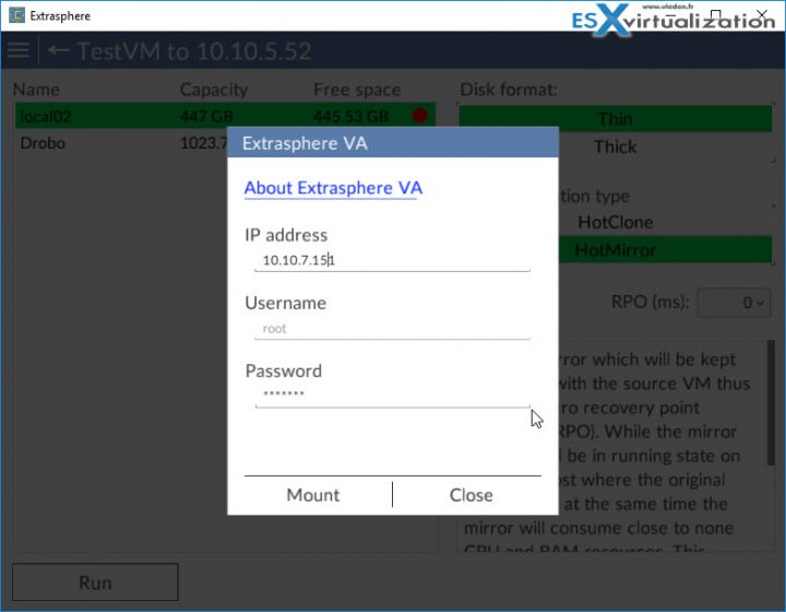 Enable VMFS Proxy on destination host