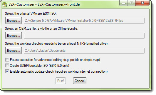 Esxi customizer - Free Tool script that automates the process of customizing the ESXi install-ISO with drivers that are not originally include